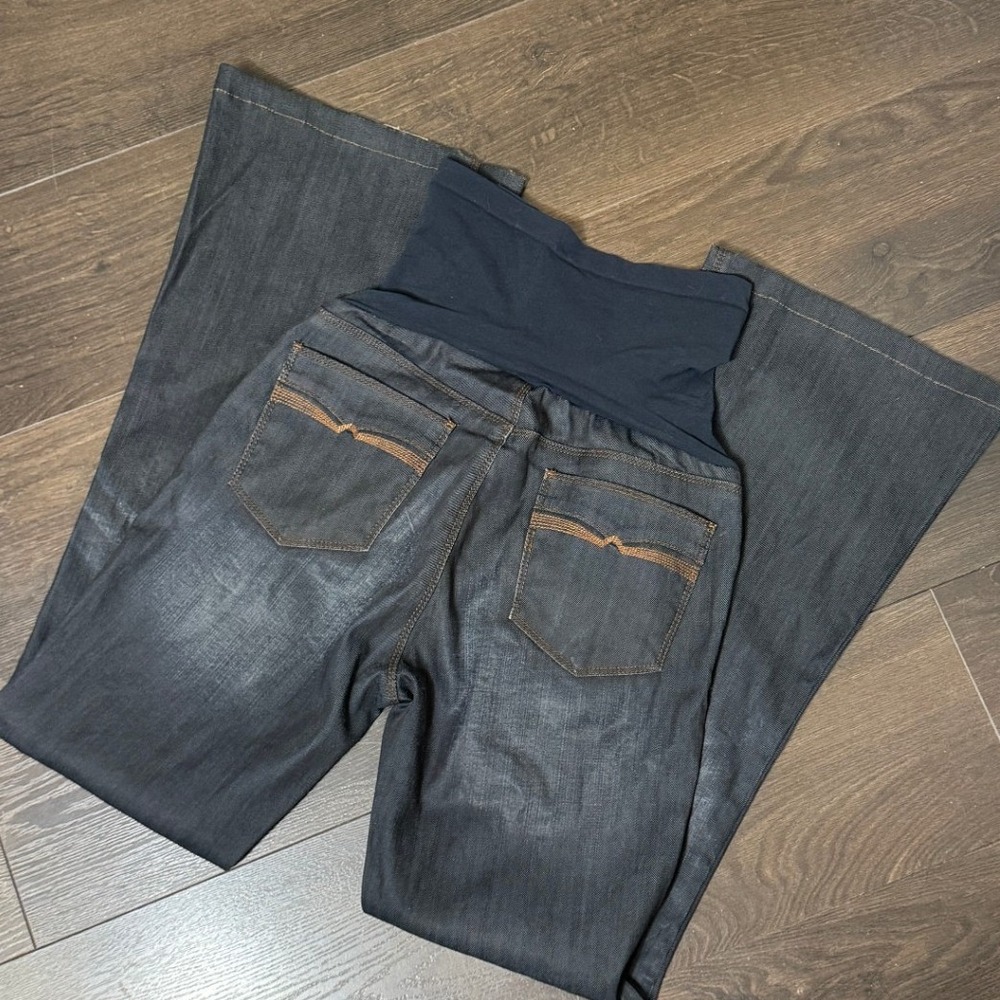 Buffalo David Bitton A Pea in the Pod Maternity Flare Jeans Dark Wash 30 X‎ 32